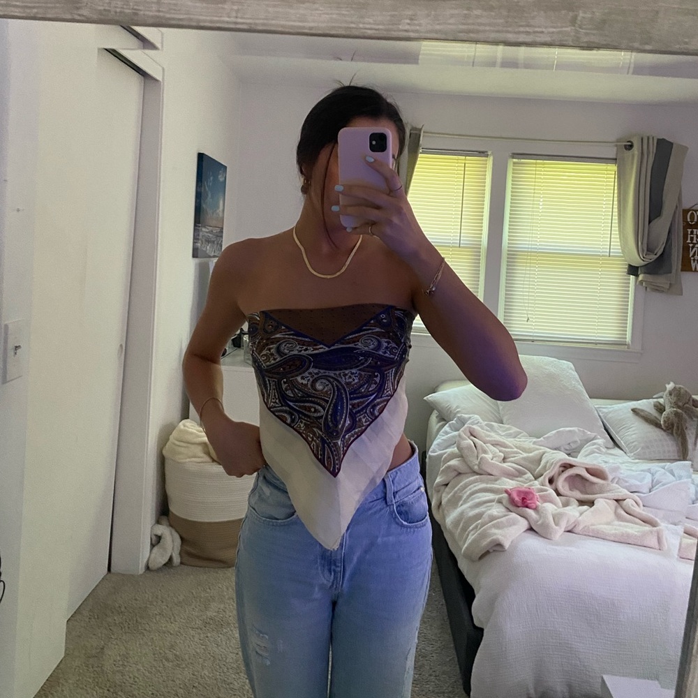 Silk scarf top